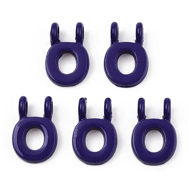 Rack Plating Spray Painted Alloy 2-Loop Link Pendants