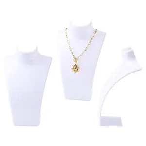 Organic Glass Necklace & Earring Standing Bust Displays