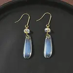 Electroplated 304 Stainless Steel Crystal Dangle Earrings