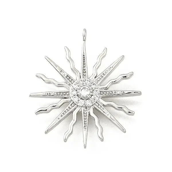 Brass Micro Pave Cubic Zirconia Pendants