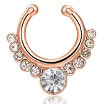 Personality Brass Cubic Zirconia Clip-on Nose Septum Rings