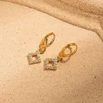 Elegant Brass Clear Cubic Zirconia Hoop Earrings for Women