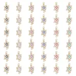 36Pcs 6 Colors Alloy Enamel Connector Charms