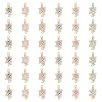 36Pcs 6 Colors Alloy Enamel Connector Charms