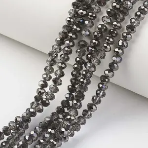 Electroplate Transparent Glass Beads Strands