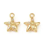 Ocean Theme Brass Micro Pave Cubic Zirconia Charms