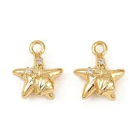 Ocean Theme Brass Micro Pave Cubic Zirconia Charms