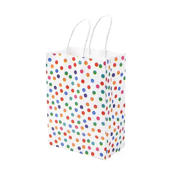 Polka Dot Print Paper Packing Tote Bags