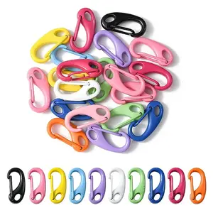 20Pcs Spray Painted Alloy Push Gate Snap Keychain Clasp Findings