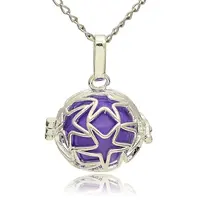 Silver Color Plated Brass Hollow Round Cage Pendants