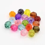 Faceted Transparent Acrylic Round Beads
