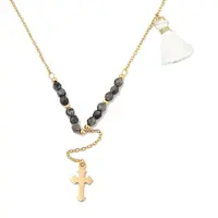 Golden Tone 304 Stainless Steel Cross Pendant Necklaces
