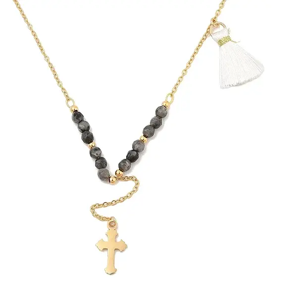 Golden Tone 304 Stainless Steel Cross Pendant Necklaces