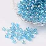 Transparent Rainbow Colours Round Glass Seed Beads