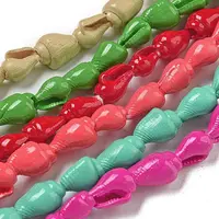 Spray Painted Natural Spiral Shell Beads Strands