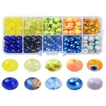 200Pcs 10 Styles aking Painted & Spray Painted Crackle Glass Beads
