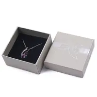 Bowknot Print Kraft Paper Cardboard Jewelry Necklace Gift Boxes