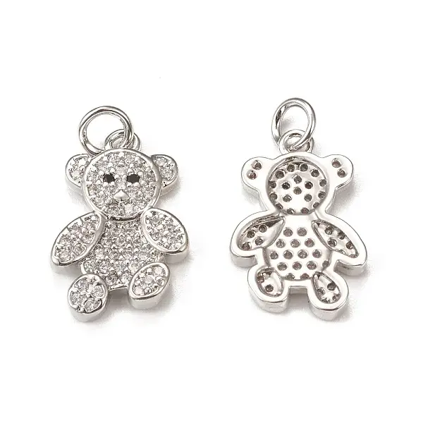 Brass Micro Pave Cubic Zirconia Bird Pendants