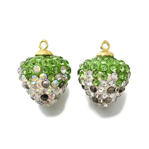 Rhinestone Clay Brass Pendants