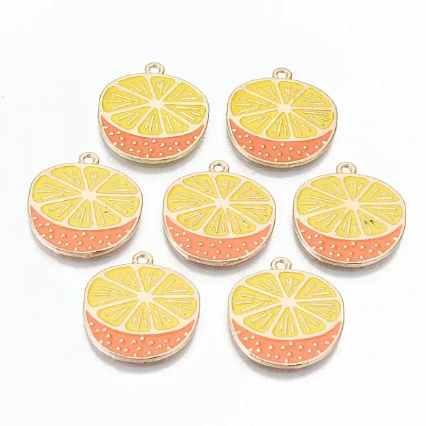 Light Gold Plated Alloy Enamel Pendants