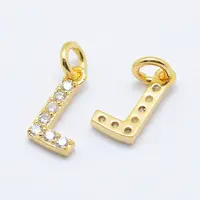Brass Micro Pave Grade AAA Cubic Zirconia Charms