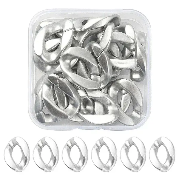 20Pcs Opaque Spray Painted Acrylic Linking Rings