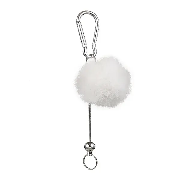 Aluminum Alloy Pom Pom Ball Beadable Keychain Bar