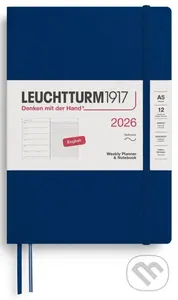 Weekly Planner & Notebook 2026 Medium (A5) Navy,Weekly Planner & Notebook 2026 Medium (A5) Navy