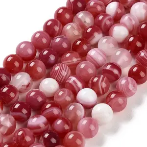 Natural Striped Agate/Banded Agate Beads Strands