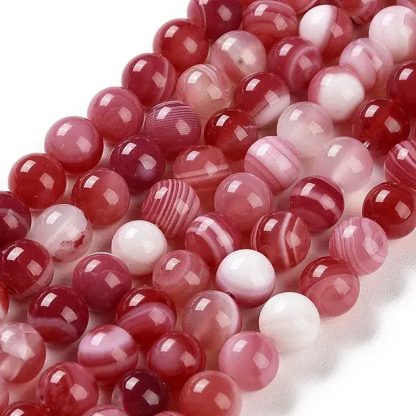 Natural Striped Agate/Banded Agate Beads Strands
