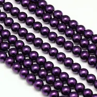 Eco-Friendly Dyed Glass Pearl Round Beads Strands