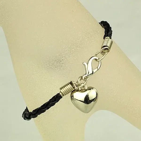 PU Leather Braided Charm Bracelets