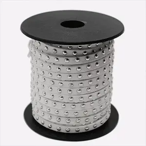 Silver Aluminum Studded Faux Suede Cord