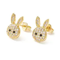 Rabbit Cubic Zirconia Stud Earrings