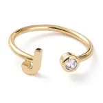 Brass Micro Pave Clear Cubic Zirconia Cuff Rings