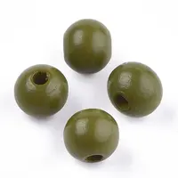 Painted Natural Wood Beads