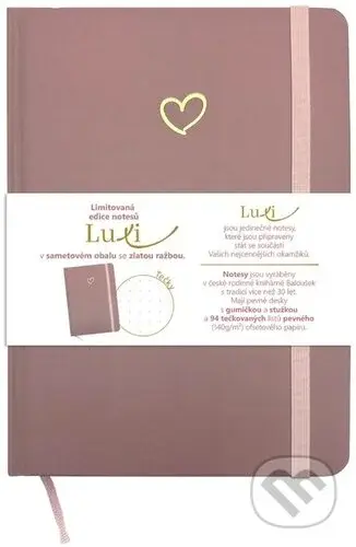 Notes Luxi tečky A5 lamino starorůžová