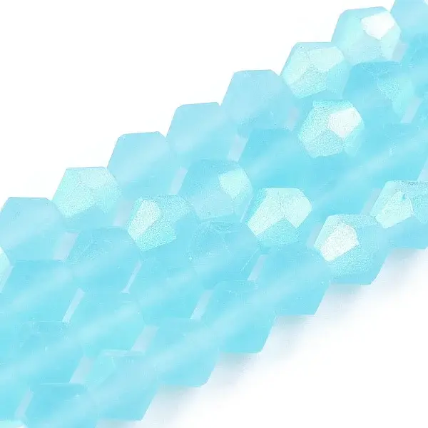 Imitate Austrian Crystal Bicone Frosted Glass Beads Strands