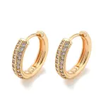 Brass with Cubic Zirconia Hoop Earrings