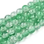 Baking Paint Crackle Glass Bead Strands