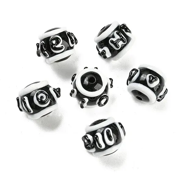 Hand Painted Acrylic with Enamel Beads