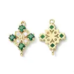 Brass Pave Cubic Zirconia Connector Charms