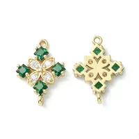 Brass Pave Cubic Zirconia Connector Charms