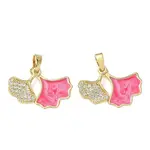 Brass Micro Pave Cubic Zirconia Pendants