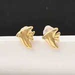 Brass Micro Pave Clear Cubic Zirconia Stud Earrings