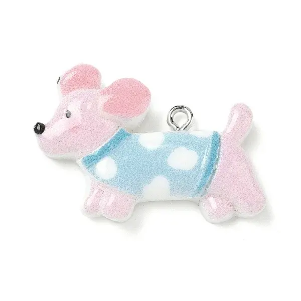 Opaque Resin Cute Dog Pendants