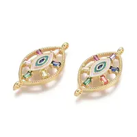 Brass Micro Pave Cubic Zirconia Links connectors