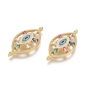 Brass Micro Pave Cubic Zirconia Links connectors