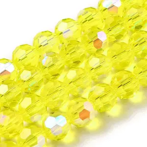 Electroplate Transparent Glass Beads Strands
