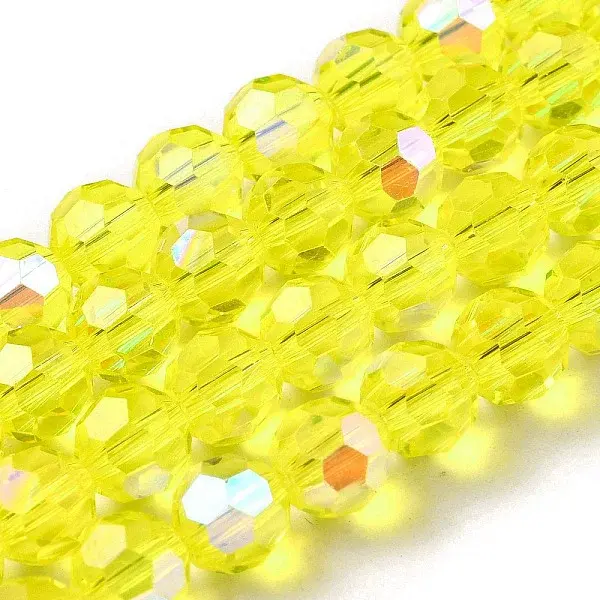 Electroplate Transparent Glass Beads Strands